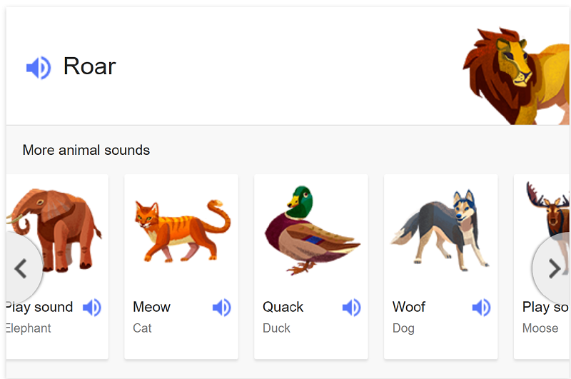 Google can now teach children animal sounds!